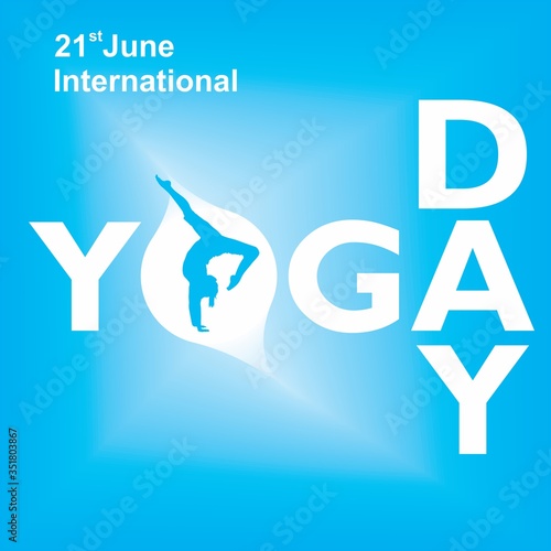 21 June International Yoga Day Vector illustration