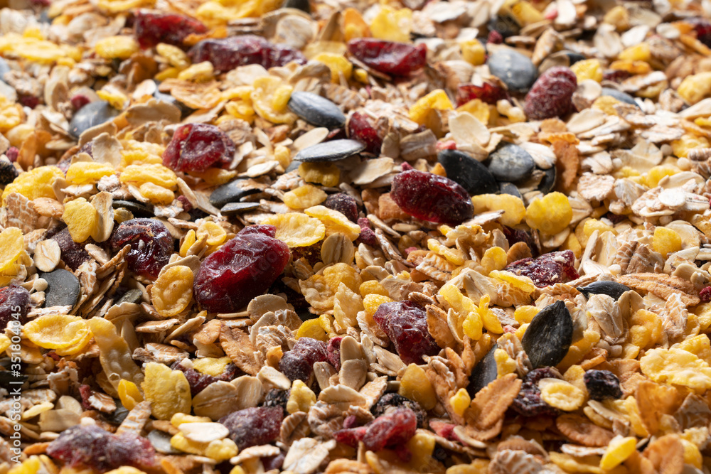 Granola photographed on the entire screen Granola photographed on the entire screen