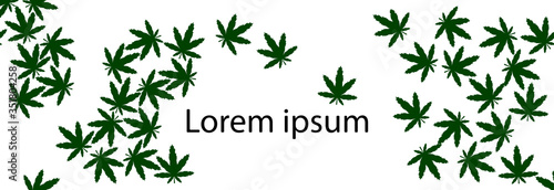 Green hemp with white space for text.