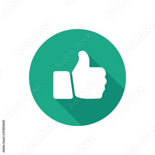 Fotografie, Tablou Flat icon thumb up and like love, meaning good button vector
