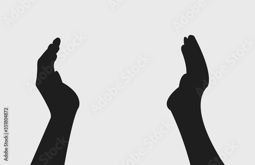 The hands are shaped up into a prayer. This object is vector illustration and color is editable. Uses for template  print  website   flyer and brochure.