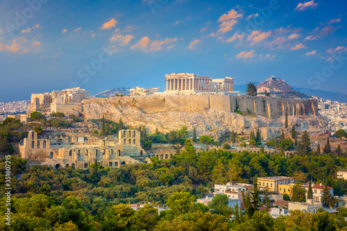 Acropolis of Athens, Greece, with the Parthenon Temple photo