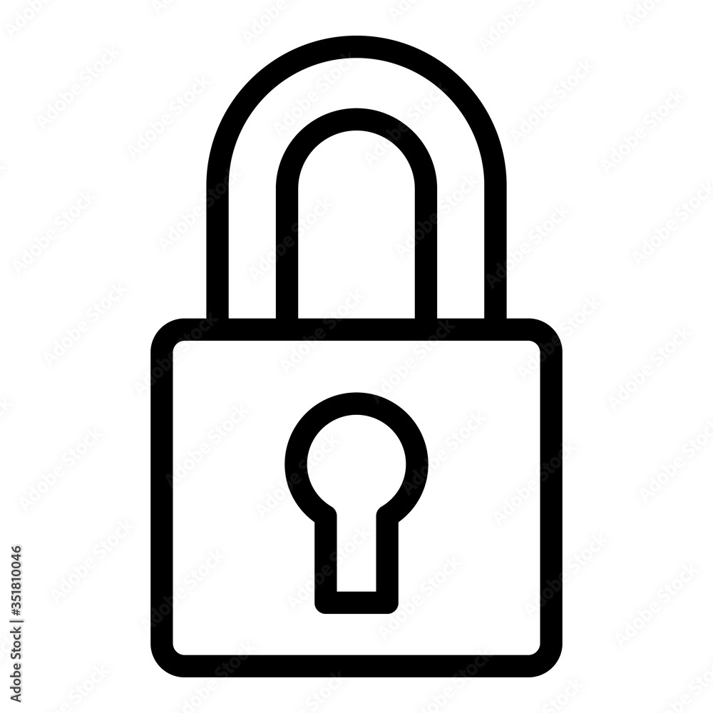 Padlock icon. Outline padlock vector icon for web design isolated on white background Padlock icon. Outline padlock vector icon for web design isolated on white background