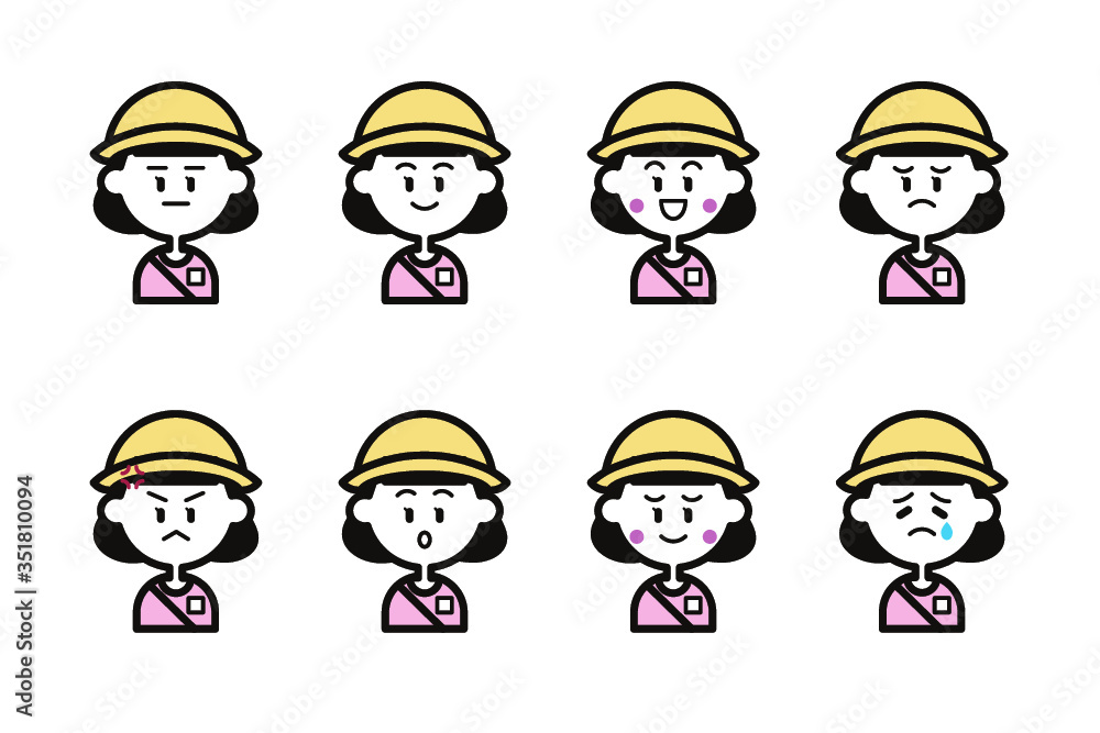 幼稚園児のアイコンセット(女児) 幼稚園児のアイコンセット(女児)