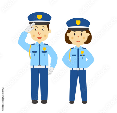 人物　警備員　男女
