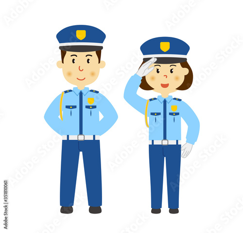 人物　警備員　男女