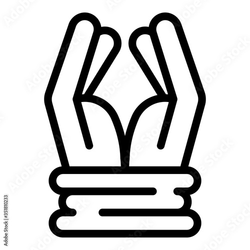 Prison hands tied icon. Outline prison hands tied vector icon for web design isolated on white background