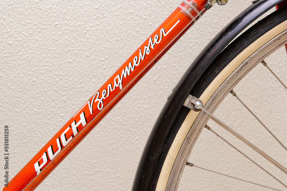 puch bergmeister, detail, vintage austrian road bike Stock Photo