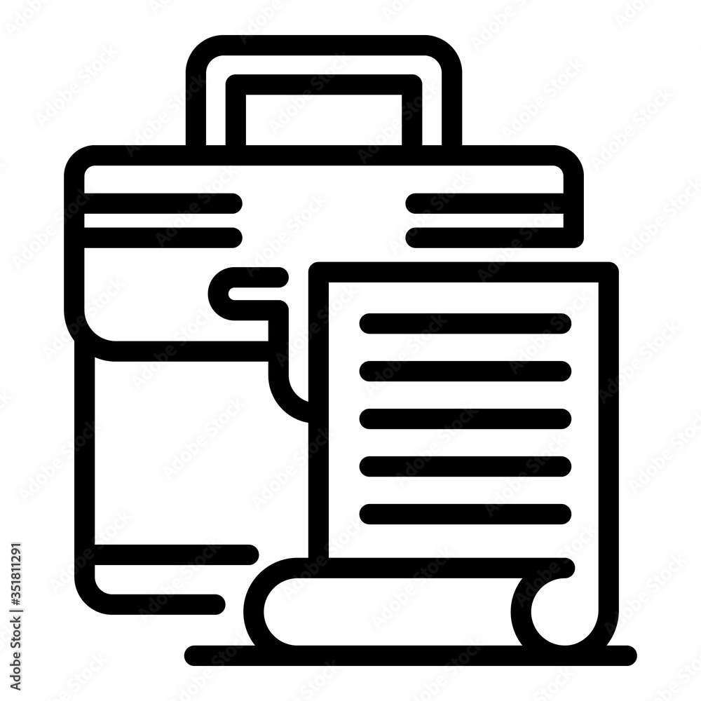 Notary leather bag icon. Outline notary leather bag vector icon for web design isolated on white background Notary leather bag icon. Outline notary leather bag vector icon for web design isolated on white background