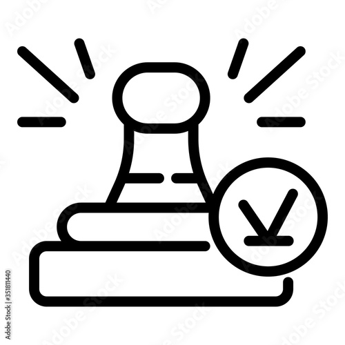 Notary approved stamp icon. Outline notary approved stamp vector icon for web design isolated on white background