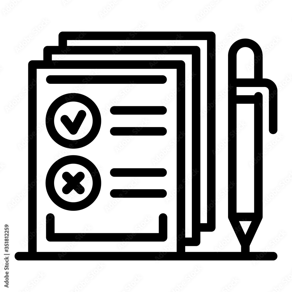 Agency notary papers icon. Outline agency notary papers vector icon for web design isolated on white background Agency notary papers icon. Outline agency notary papers vector icon for web design isolated on white background