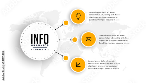 modern infographic template with three steps design