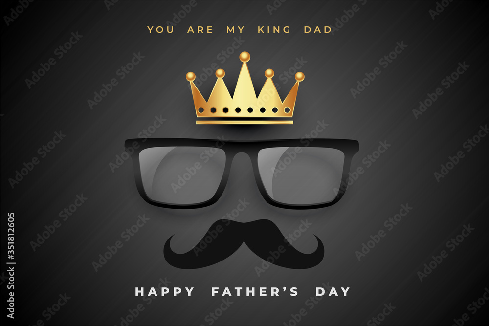 king dad fathers day concept poster design background - obrazy, fototapety, plakaty 