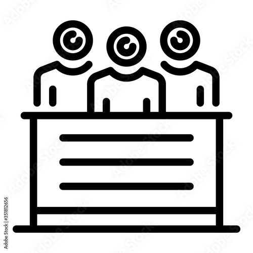 Notary agency team icon. Outline notary agency team vector icon for web design isolated on white background