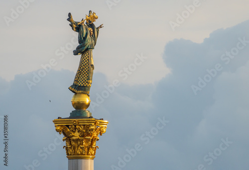 Independence Monument on the Independence Square, Kyiv, Ukraine photo