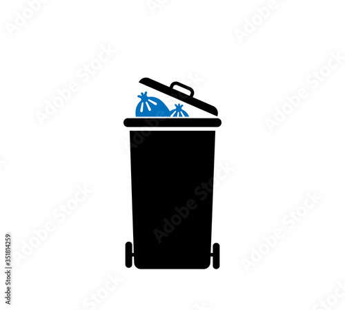 full dustbin icon vector illustration