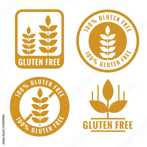 set of gluten free labels and symbol design