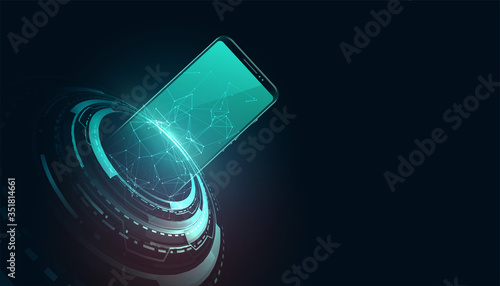 digital futuristic mobile technology concept design background