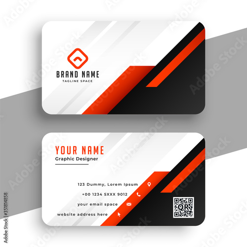 geometric red business card template professional design
