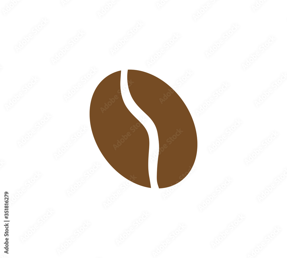 Coffee bean icon vector illustration sign design.