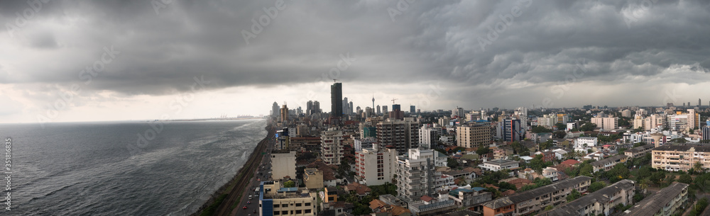 A panoramic view of the the colombo sri lanka city scape