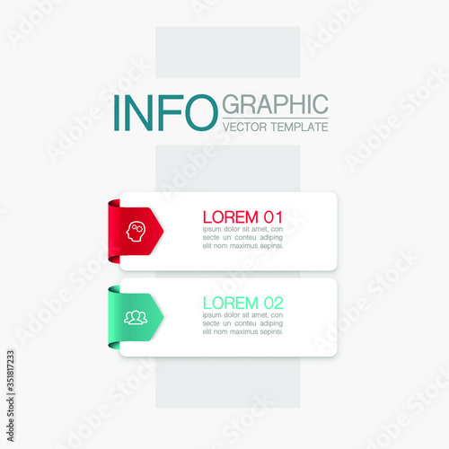 Vector iInfographic template for business, presentations, web design, 2 options. photo