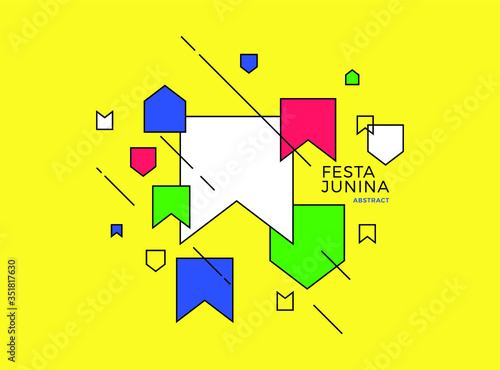 Festa Junina Brazil. Abstract colorful background. Yellow Background. Elements.