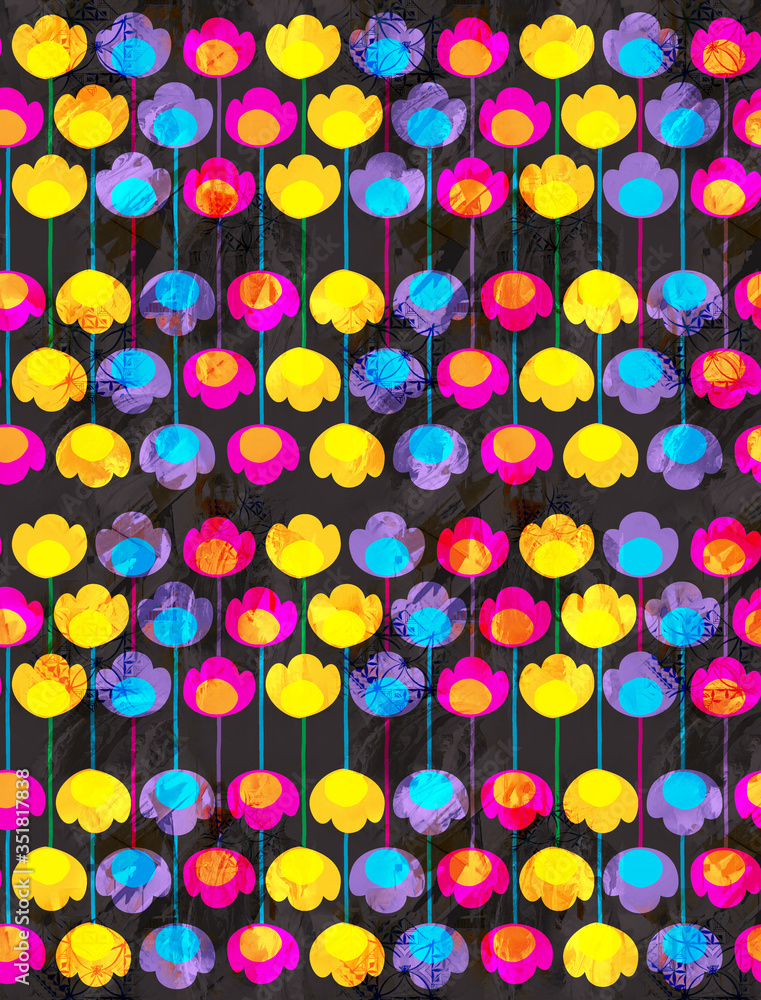 Elagance mix object pattern with color backgound