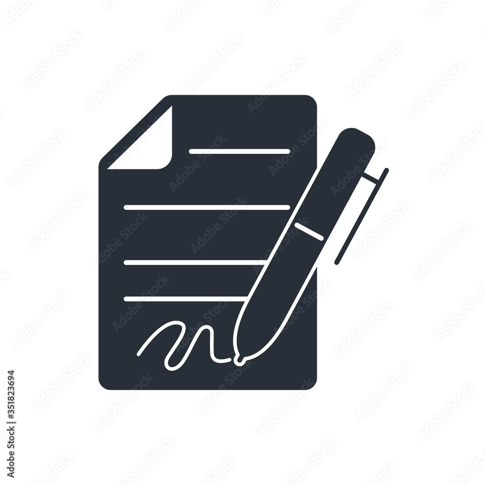 The document. Vector icon isolated on white background. The document. Vector icon isolated on white background.