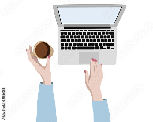 Vector Illustration of workplace/ аreelancer 