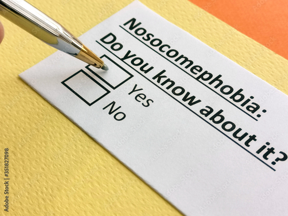 Obraz premium One person is answering question about nosocomephobia.