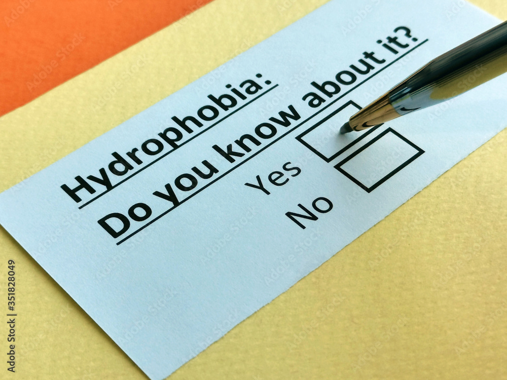 One person is answering question about hydrophobia. One person is answering question about hydrophobia.