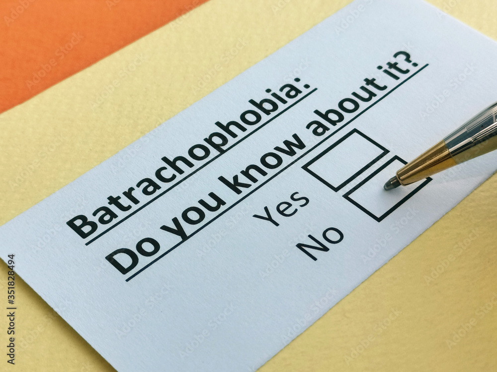 One person is answering question about batrachophobia. One person is answering question about batrachophobia.