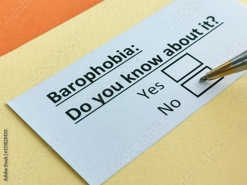 One person is answering question about barophobia.