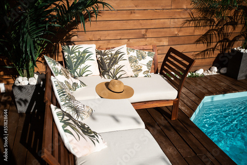 Sun lounger - beautiful example of Balinese exterior furniture