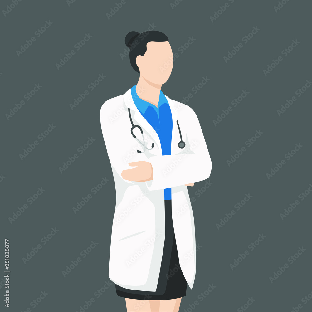Female doctor in modern flat style, nurse, pharmacist, simple medical concept on white background. Female doctor in modern flat style, nurse, pharmacist, simple medical concept on white background.