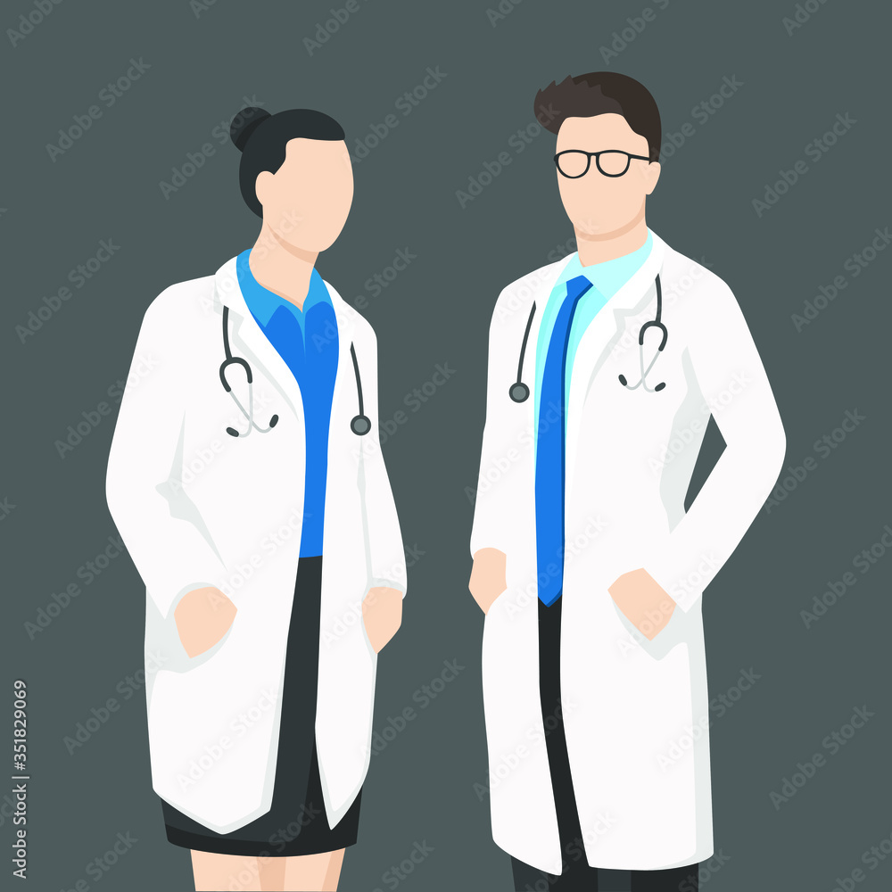 Doctors in modern flat style, nurse, pharmacist, simple medical concept isolated on white background. Doctors in modern flat style, nurse, pharmacist, simple medical concept isolated on white background.