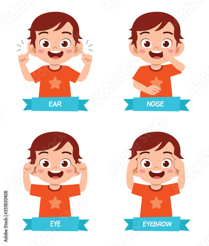 happy cute kid boy body part anatomy
