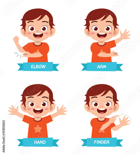 happy cute kid boy body part anatomy