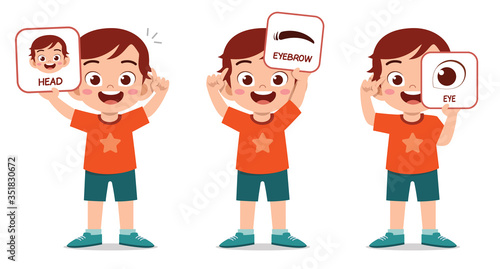 happy cute kid boy body part anatomy