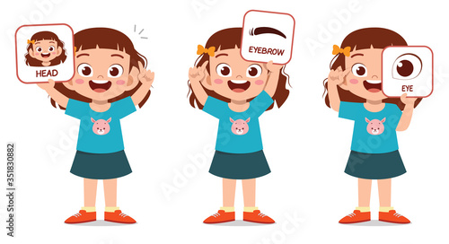 happy cute kid girl body part anatomy