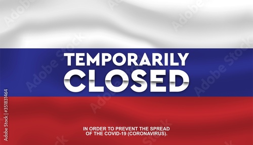 Flag of Russia temporarily closed background template.