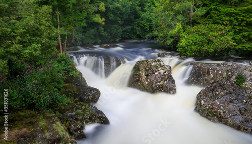 silky waterfalls in the mountains