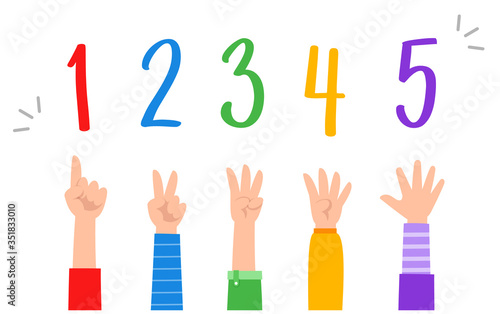 cute little kid study math number count apple