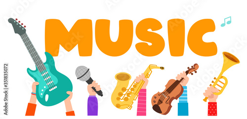 cute music festival poster template with text