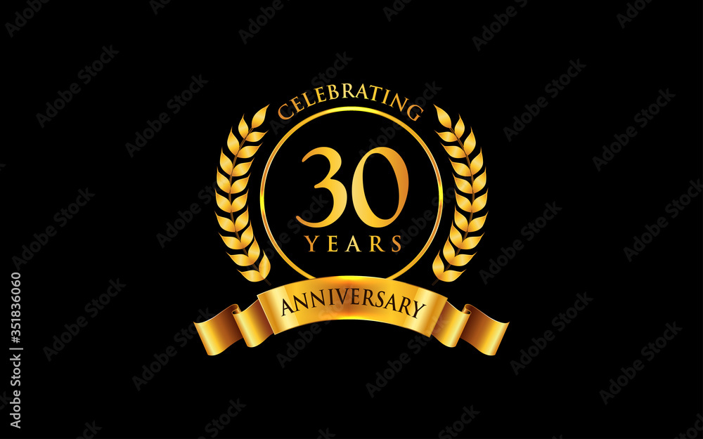 Naklejka premium 30th years anniversary logo design