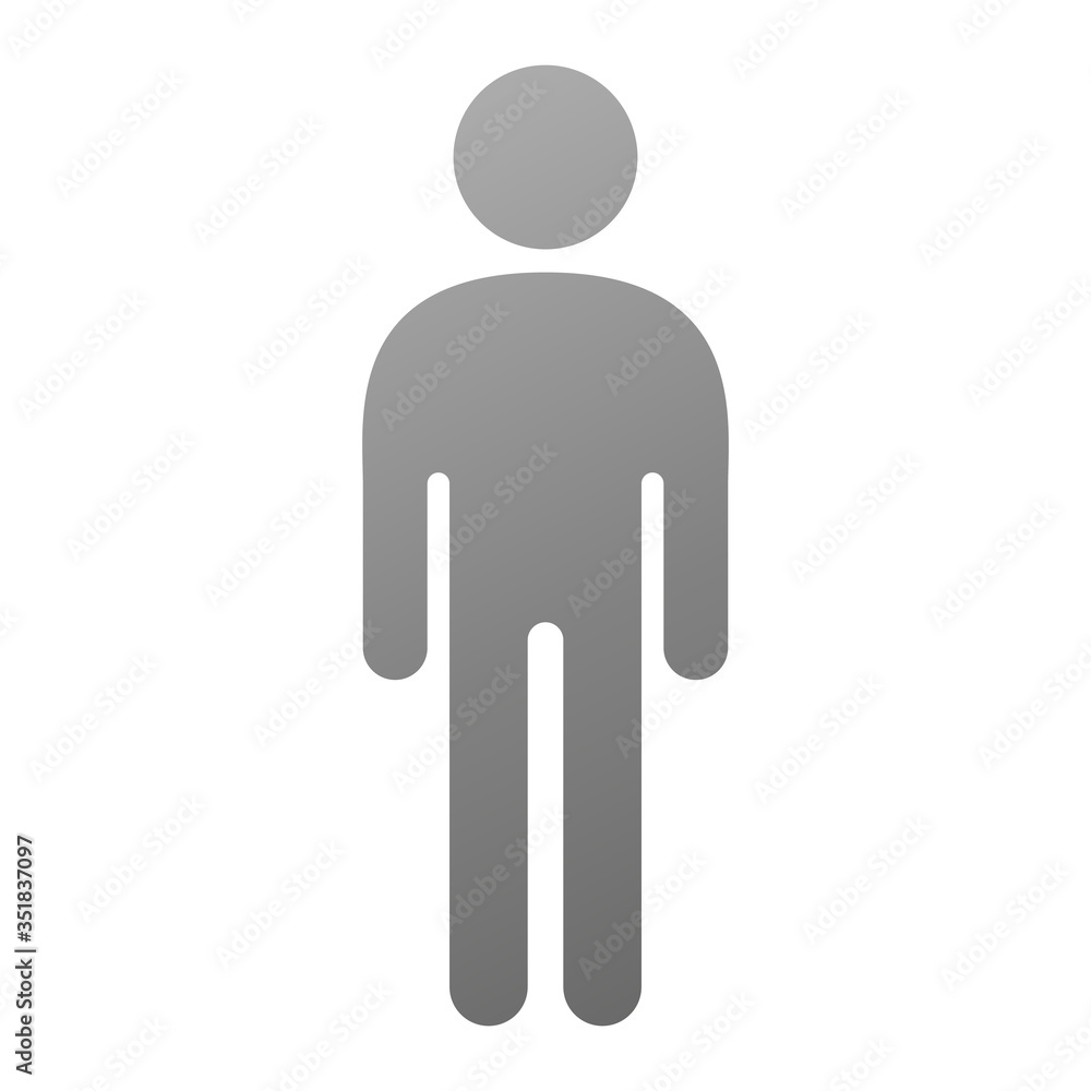 Man Icon gray gradient vector. Simple flat symbol. Perfect Black pictogram illustration on white background. Man Icon gray gradient vector. Simple flat symbol. Perfect Black pictogram illustration on white background.
