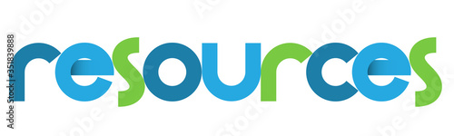 RESOURCES blue and green vector geometric type banner