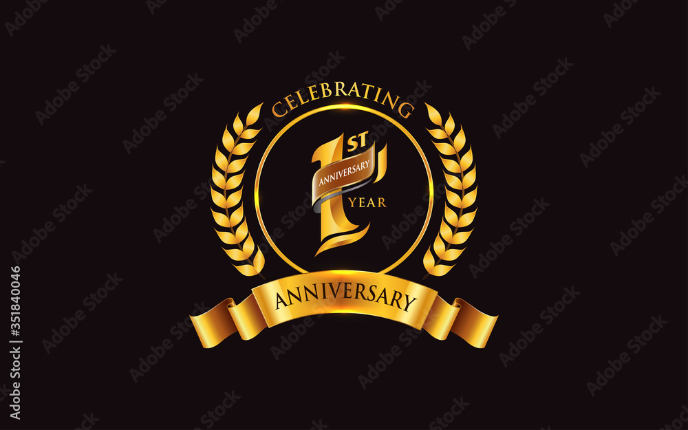 Fototapeta premium 1st years anniversary logo design