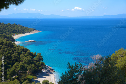  Skopelos, Greece 5/23/2020. Kastani beach, ready for the tourist season, summer 2020